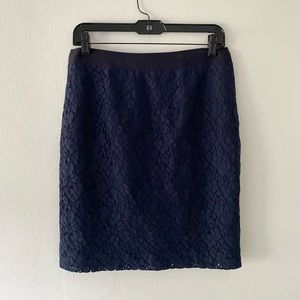 JCREW dark navy lace pencil skirt - size 2